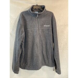 Columbia Mens Fleece Jacket Full Zip Gray Size XL Long Sleeve